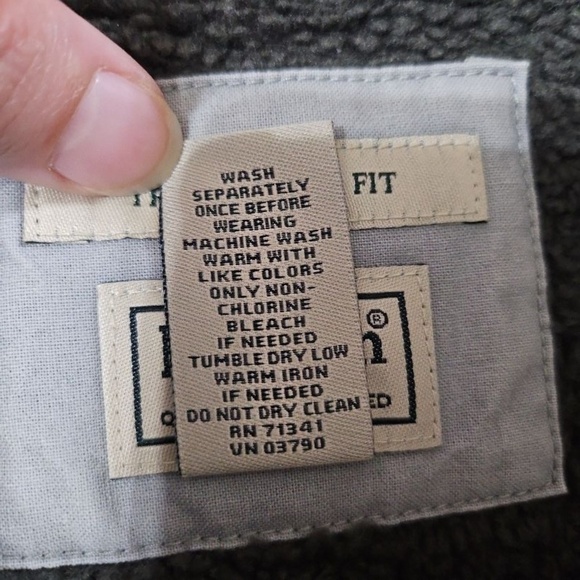 L.L. Bean Men M Reg Light Grey Button Up Jacket Sherpa Line Chest Pockets Casual - Picture 7 of 7